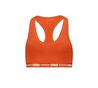 PUMA Women's Racer Back Sports Bra, Flame Orange, XS