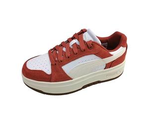 PUMA Women's Rebound Femme Low SD Sneaker, White-Frosted Ivory-Exotic RED, 6.5 UK
