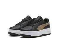 PUMA Women's Rebound Low Topcat Sneakers, Black White Toasted Almond Beige, 5.5 UK