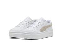 PUMA Women's Rebound Low Topcat Sneakers, White Frosted Ivory Rose Latte Beige, 5 UK