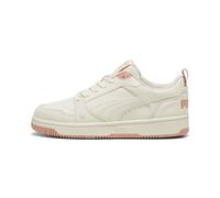 PUMA Women's Rebound V6 Low Coquette Sneaker, Alpine Snow-DEEVA Peach, 6 UK