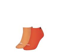 Puma Womens Rib Sneaker 2 Pack Socks Flame Orange 4-8