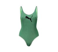 Puma Womens Rib Swimsuit Green Combo 10