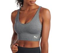PUMA Women's Seamless Sports Bra, Opaque, Heather Grey, M