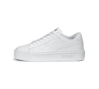 PUMA Women's Smash Platform V3 Sneaker, White Silver, 4.5 UK