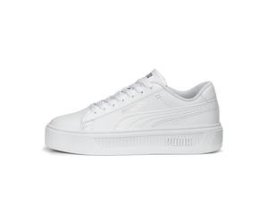 PUMA Women's Smash Platform V3 Sneaker, White Silver, 7 UK