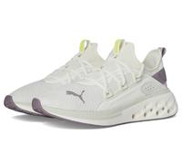 PUMA Women's Softride Frequence Shoes Sneaker, Warm White/Plum Jam/Fluro Yellow Pes, 4.5 UK