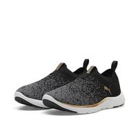 Puma Women Softride Remi Slip-On Knit Wn'S Road Running Shoes, Puma Black-Puma Gold-Cool Dark Gray, 8 UK