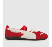 PUMA Women's Speedcat Ballet Trainers in Red & White, Suede, Size: 6.5 UK 6.5 (EU 40)