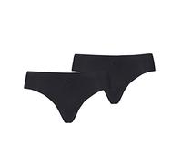 Puma Women's 2-Pack Microfibre Seamless Low-Rise Strings, Black - Black/Black - Size: 16/None