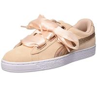 PUMA Women's Suede Heart Lunalux Low-Top Sneakers, Cream Tan, 4 UK