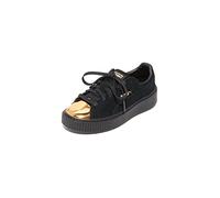 PUMA Women's Suede Platform Gold Fashion Sneaker, Black, 5.5 UK