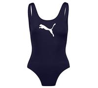 PUMA Swim Women's 1 Piece Swimsuit, Dark Blue, size Small