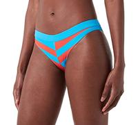 PUMA Women's Swimwear Heritage Stripe Brazilian Bikini Bottoms, Blue Combo, Large