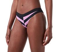 PUMA Women's Swimwear Heritage Stripe Brazilian Bikini Bottoms, Pink Combo, Large