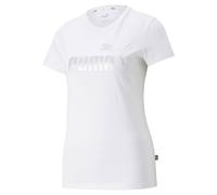 Puma Women's T-Shirt - ESS+ Metallic Logo Tee, Round Neck, Short Sleeve, Solid