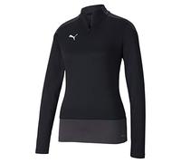 PUMA Women's teamGOAL 23 1/4 Zip Top W Pullover, Black-Asphalt, Small