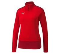 PUMA Women's teamGOAL 23 1/4 Zip Top W Pullover, Red-Chili Pepper, Medium