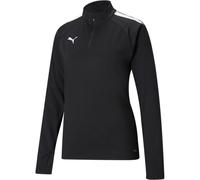 Puma Womens Teamliga Quarter Zip Top W Drill in Black White - Size 10 UK