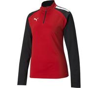 Puma Womens Teamliga Quarter Zip Top W Drill in Red-Black - Size 16 UK