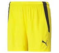 PUMA Women's Teamliga Shorts, Cyber Yellow Black, Large