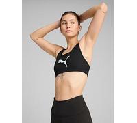 Puma Womens Training 4Keeps Midi Support Sports Bra - Black, Puma Black-Big Cat, Size Xs, Women Puma Black-Big Cat