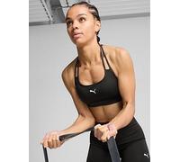Puma Womens Training Move Strappy Low Support Sports Bra - Black, Puma Black-Puma White, Size M, Women Puma Black-Puma White