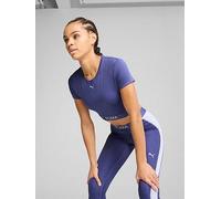 Puma Womens Training Strong Cropped Top, Blue Crystal, Size Xl, Women Blue Crystal
