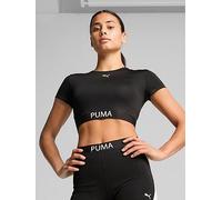 Puma Women's Training Strong Cropped Top, Puma Black, Size M, Women Puma Black