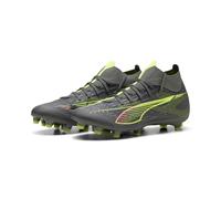 PUMA Women's Ultra 5 Match+ Firm Ground/Artifical Ground Football Boots, Matte Aged Silver-Yellow Alert-Puma Aged Silver, 5.5 UK