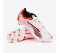PUMA Women's Ultra 5 Play FG/AG WN's Soccer Shoe, White Black-Glowing RED, 9 UK