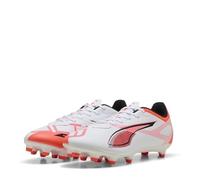PUMA Women's Ultra 5 Play FG/AG WN's Soccer Shoe, White Black-Glowing RED, 8.5 UK