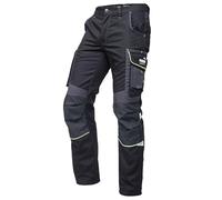 PUMA WORK WEAR Premium work trousers with many pockets and extra reinforced nylon fabric, Black neon, 42