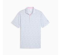 PUMA x Arnold Palmer Tea Time Golf Polo Shirt Men, White Glow/Zen Blue, size Small
