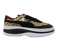 Puma x Deva Charlotte Black Leopard Leather Low Lace Up Trainers - Womens - Size UK 4.5