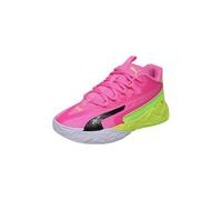 PUMA Youth Dagger 2 Mid Basketball Shoes, Lime Squeeze Bright Aqua Black Yellow Blue, 4 UK