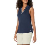 pumagolf Women's Cloudspun Piped Sl Polo Golf Shirt, Deep Navy, M