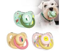 PUMEXFE 3PC Dog Silicone Pacifier New Born Puppy Pacifier for Small Pet Dog Calming Pacifier Cat Dog Chew Toy (L)