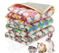 PUMEXFE 3PC Rabbit Bedding Mat Washable Soft Cage Liner Sleep Pad Fleece Blankets for Small Animals Guinea Pig Rat Ferret Chinchilla Hedgehog Hamster (S)