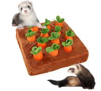 PUMEXFE Ferret Foraging Toys Novelty Carrot Snuffle Mat Interactive Pet Treat Enrichment Toys for Small Animals Bunny Rabbit Chinchilla Guinea Pig Hamster (12Carrot)