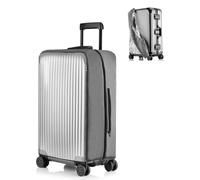 PUMHUBO No Disassembly Suitcase Covers for Luggage - Clear Luggage Cover Protector, PVC Luggage Protector Suitcase Cover, Grey, 24 inch(Right opening), No Disassembly