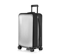PUMHUBO No Disassembly Suitcase Covers for Luggage - Clear PVC Luggage Cover, Transparent Suitcase Protector Cover Fit 19-30 Inch, Black, XL, Clear Elastic No-disassembly Luggage Cover With Dual