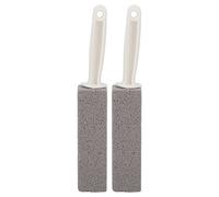 Pumice Cleaning Brush Set 2 Pack Heavy Duty Stain Remover Scrubber for Toilet Bathtub Kitchen Sink Bathroom Ceramic Surfaces Pumice Stone Material Ergonomic Handle