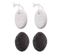 Pumice Stone for Feet | 4 Piece Natural Volcanic Scrubber | Foot Stone - for Shower Bath Home Spa Pedicure Toilet Tub Hands Deep Cleansing Women Men Travel Daily Routine