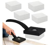 Pumice Stone for Swimming Pool - 4 Pieces Deep Cleaning Soft Stain Remover with Handle, Manual Pumice Stone for Pool Cleaning, Sauna Room Hotel Bathroom Kitchen