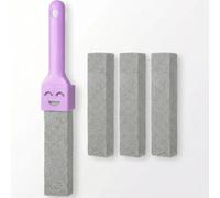 Pumice Stone for Toilet, 3Pc Toilet Pumice Cleaning Stone with 1 Handle, Replaceable Toilets Pumice Stones for Cleaning, Nature Scouring Stick for Bathroom, Kitchen and toilet bowl