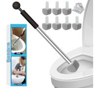 Pumice Stone for Toilet Bowl Cleaning with Extra Long Wand for Deep Clean-Removes Limescale&Hard Water Stains-Toilet Brush/Tile/Grout/Swim Pool/Grill with 1 Wand+8 Pumice Stones