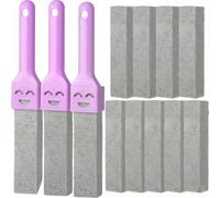 Pumice Stone for Toilet Cleaning 9 Pack Pumice Stone with 3 Handle, Heavy Duty Limescale Remover for Bathrooms, Kitchen, Grills & Swimming Pools & Hard Water Ring Remover