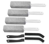 Pumice Stone for Toilet, Magic Brush Cleaner with Long Handle 4pcs Toilet Pumice Cleaning Stone and 2pcs Gap Brush for Home Kitchen Bathrooms Window Grooves