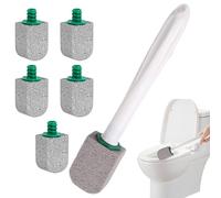 Pumice Stone Toilet Bowl Cleaner - Long Handle ToiletBrush Cleaner, Replaceable ToiletBrushes, With 5 Brush Heads, DeepCleaner, Toilet Bowl Stains, Yellow Dirt, For WC Bathroom Sink